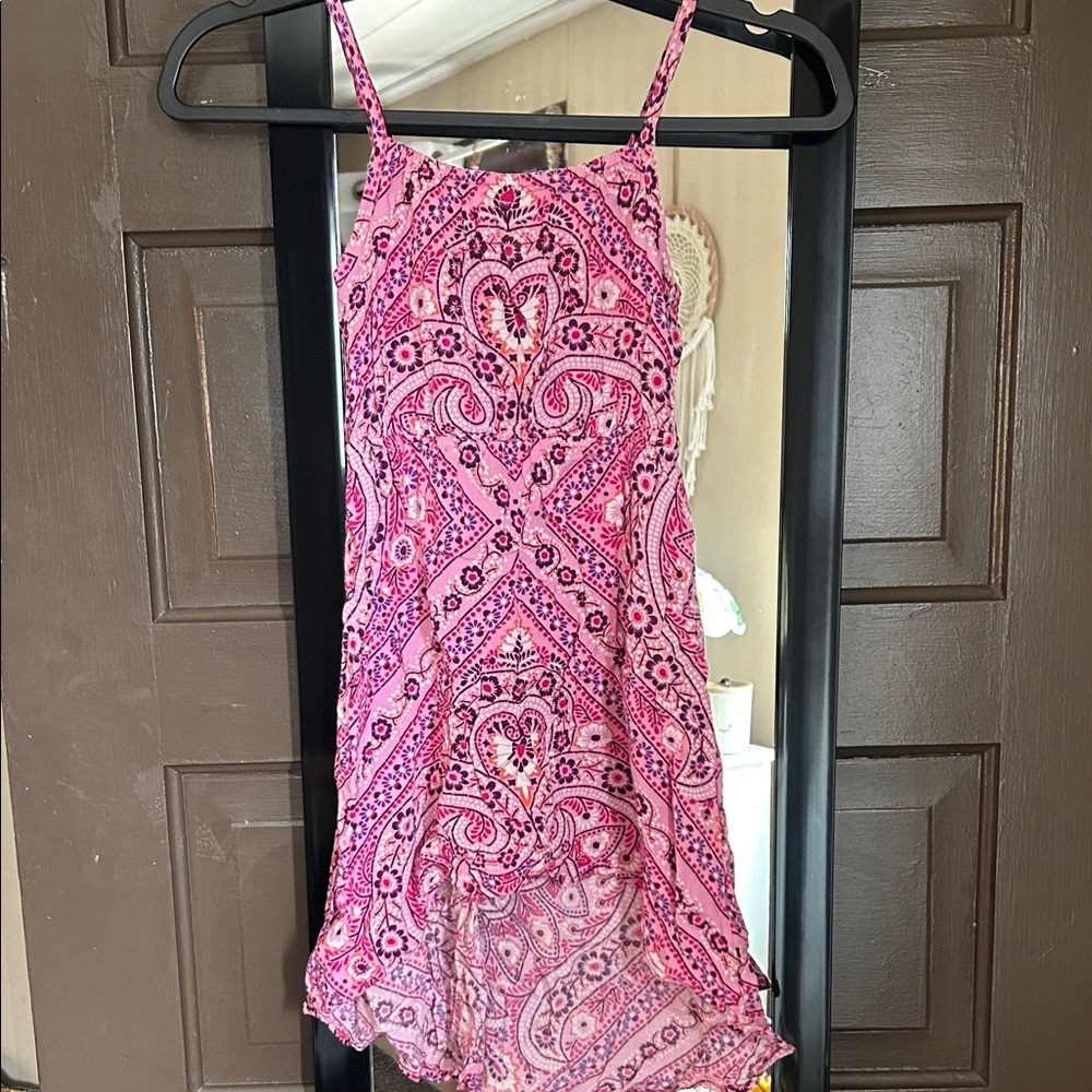 Pink Paisley Spaghetti Strap Dress size 5-6 unbranded